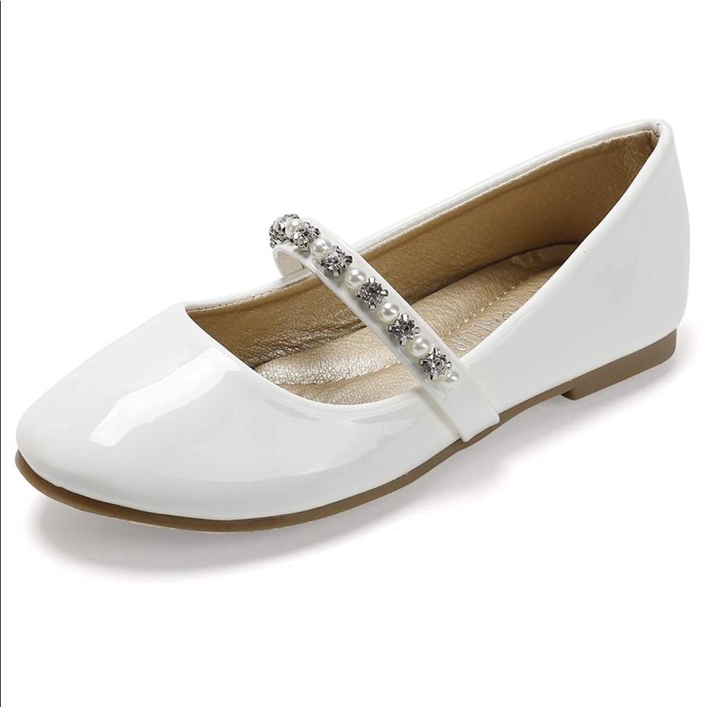 Girls size 3 SANDALUP white dress shoes